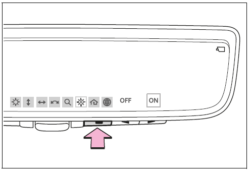 Enabling/disabling the automatic anti-glare function (optical mirror mode)