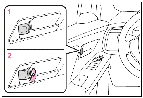 Using the inside lock buttons