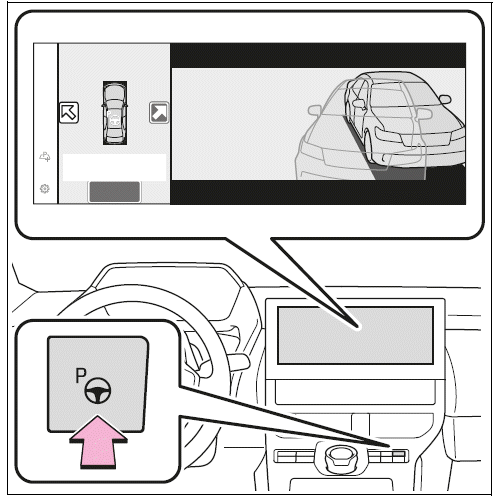 Leaving a parking space using the parallel exiting function
