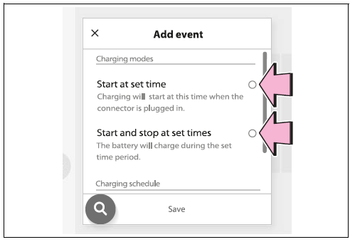 Registering the charging schedule
