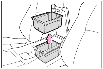 Tray within console box