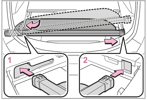 Stowing the luggage cover unit